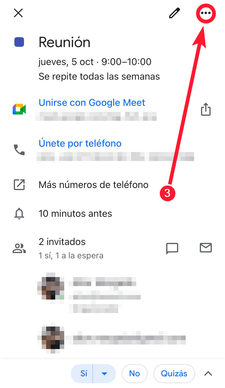 Localiza el icono de los tres puntos