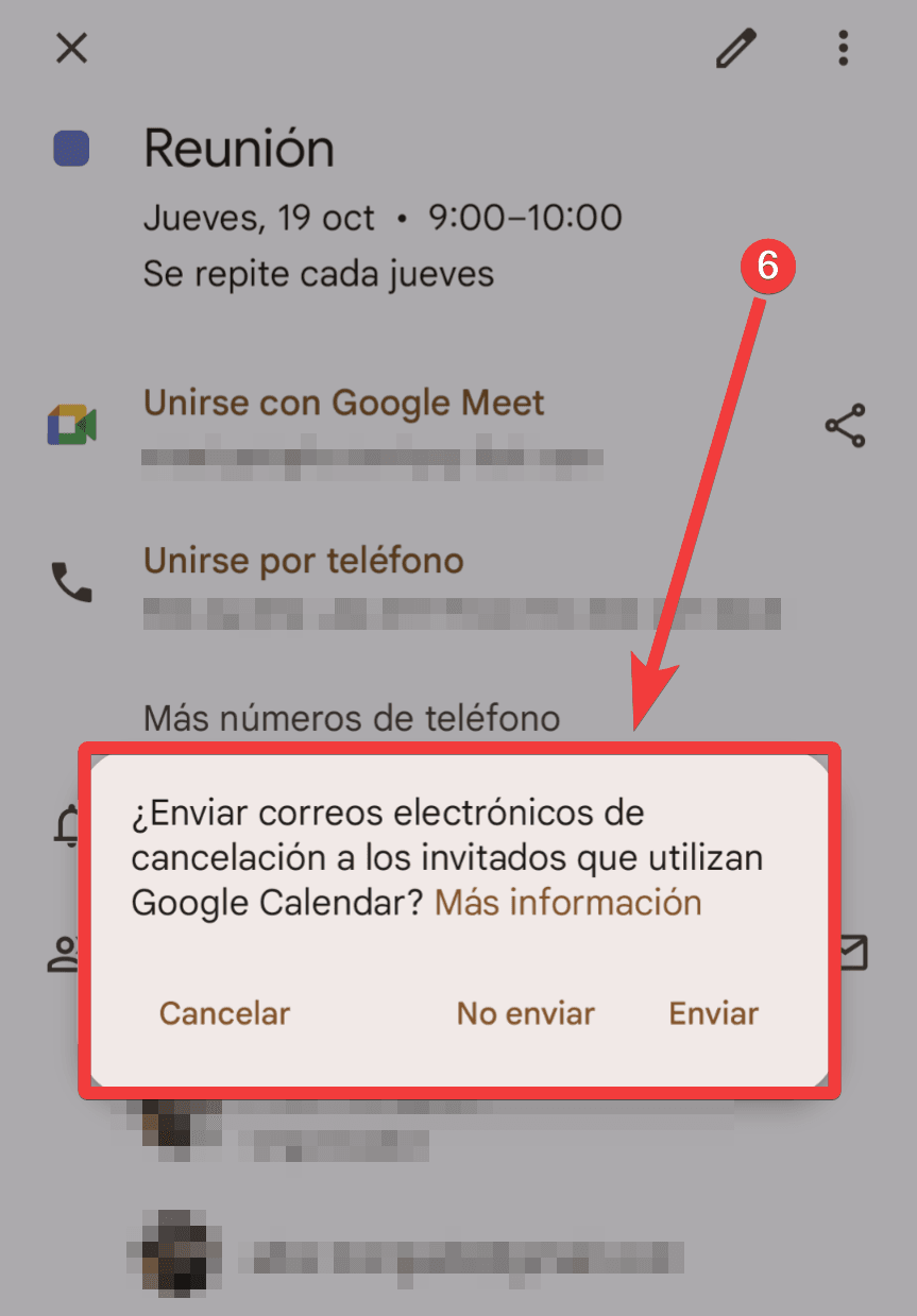 Notificar a los invitados de la cancelación del evento